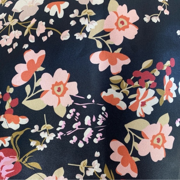 byTiMo Tie Neck Floral Print Satin Blouse Top Pussycat Bow Size M - Picture 12 of 13